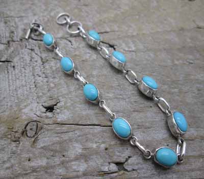 Native American Link Bracelet Turquoise